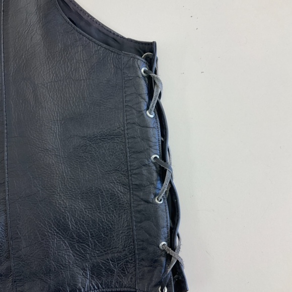 Worn in the Movie “Please Baby Please” with Demi Moore. Leather Biker Vest - Picture 3 of 5
